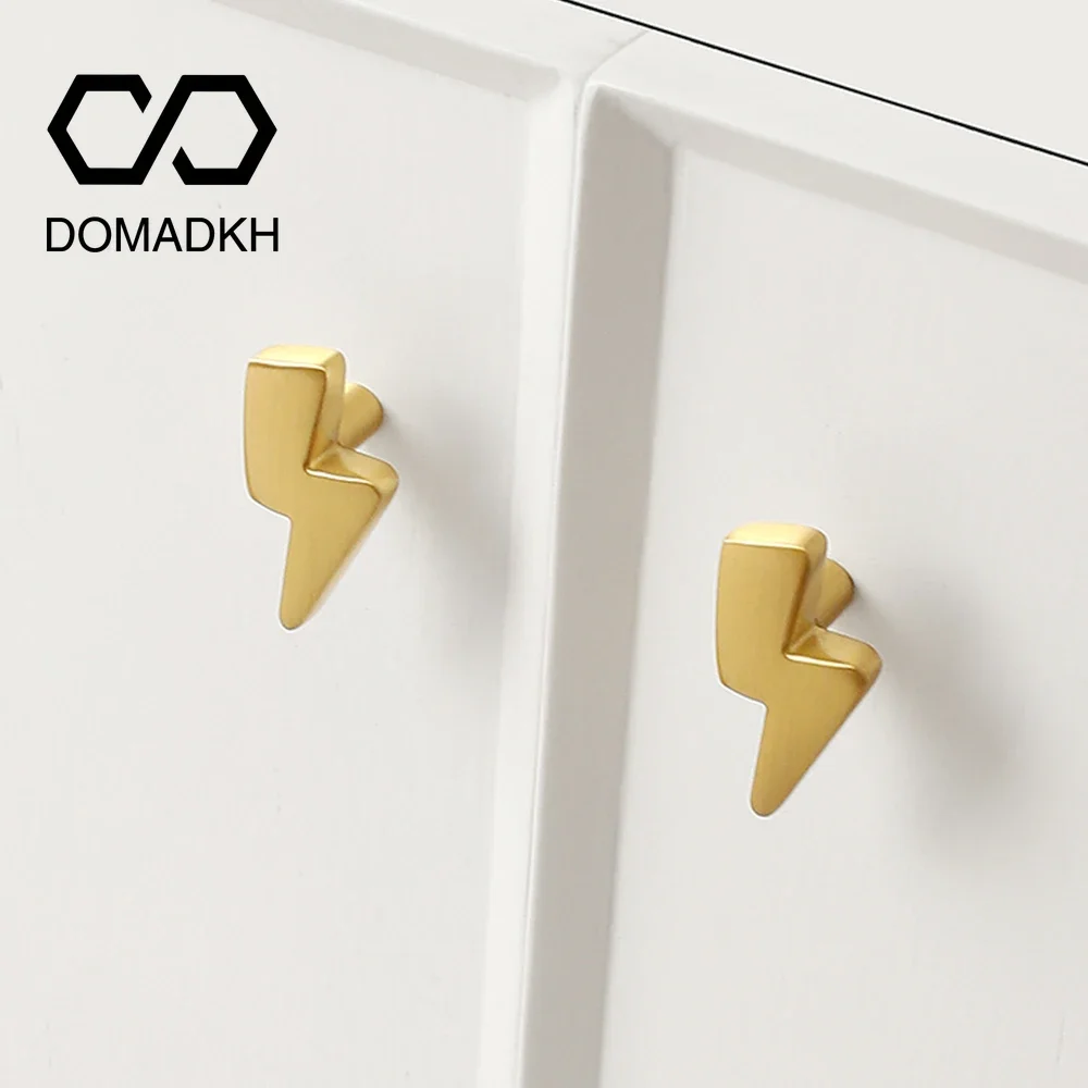 Unique Furniture Hardware - Lightning Design ทองเหลืองลูกบิดลิ้นชักที่ไม่ซ้ํากันดึงตู้เสื้อผ้าประตูห้องครัว Knobs Dresser ตกแต่งดึงฮาร์ดแวร์