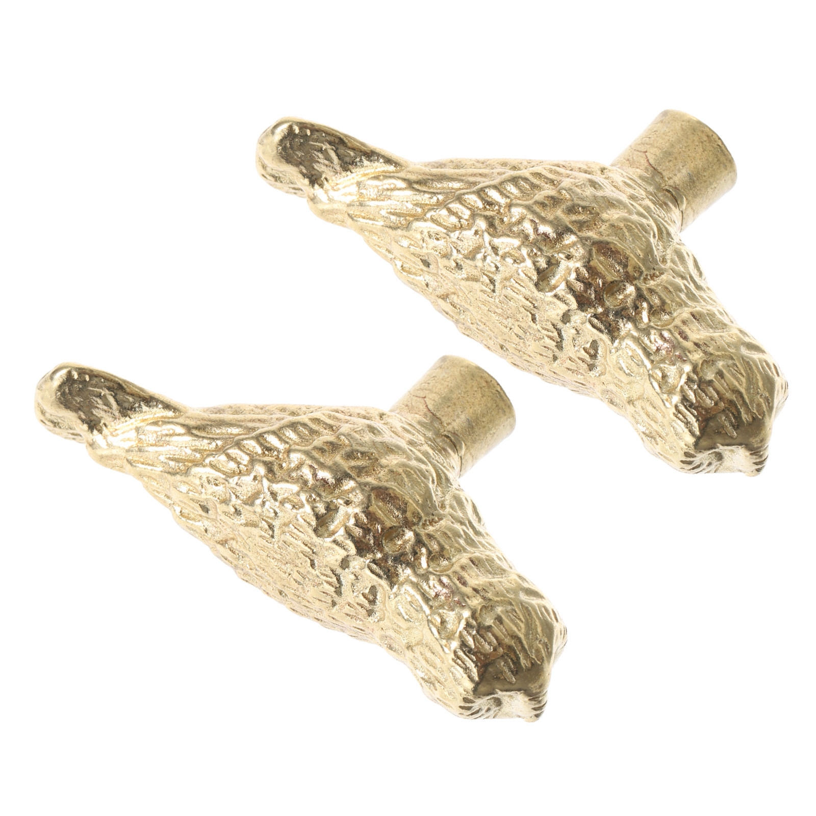Unique Furniture Hardware - มือจับตู้ทองเหลืองลายนกฮูก 2 ชิ้น สไตล์วินเทจ สำหรับตกแต่งลิ้นชัก ตู้ครัว