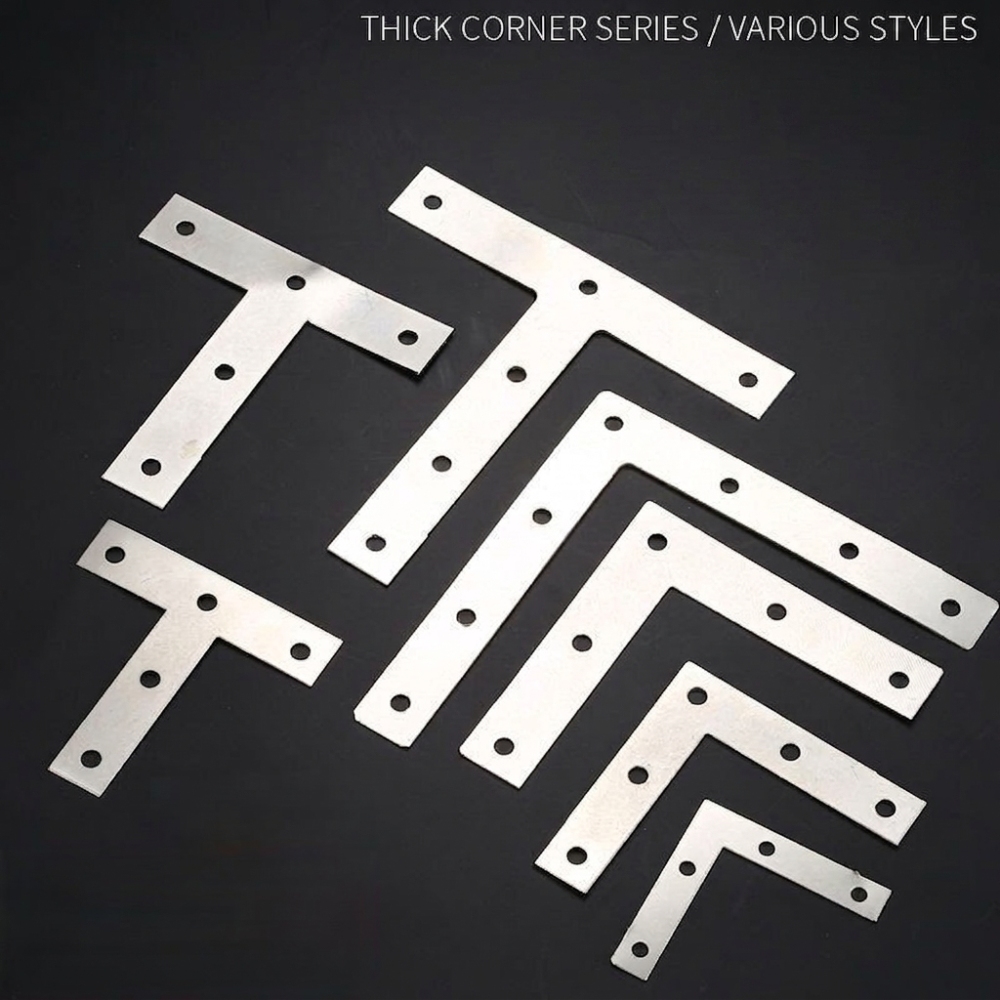 Furniture Joining Hardware - แผ่นเชื่อมโลหะแข็งแรง ตัวยึดเฟอร์นิเจอร์เหล็ก รูปตัว L รูปตัว T