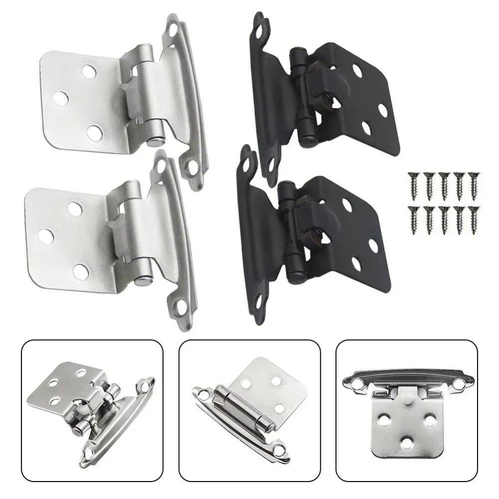 Cabinet Hinge Overlay - บานพับสปริงอเมริกันแบบทนทาน พร้อมสกรู บานพับเหล็กแบบปิดเอง ติดตั้งแบบโอเวอร์เลย์ กันสนิม สำหรับเฟอร์นิเจอร์