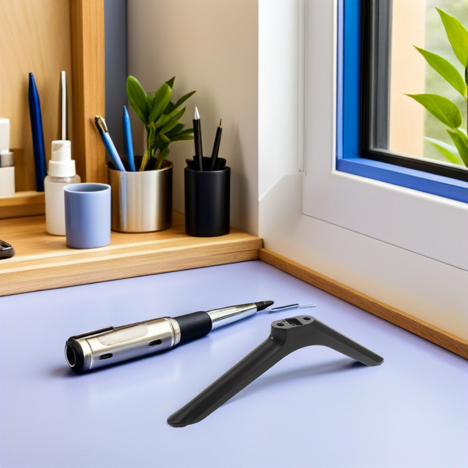 Furniture Hardware Replacement - ขาตั้งทีวีสำรอง 2 คู่ ขาตั้งพลาสติกกันลื่นสำหรับขาตั้งทีวีจอแบน โต๊ะ เฟอร์นิเจอร์