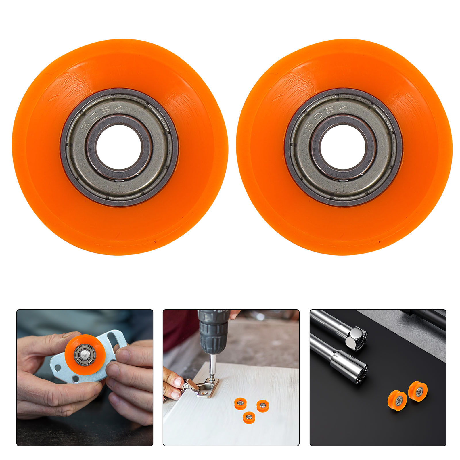 Furniture Hardware Replacement - ลูกล้อไนลอนรูปตัวยู 5 ชิ้น สำหรับประตูบานเลื่อน พร้อมลูกปืนหมุนลื่น เงียบ