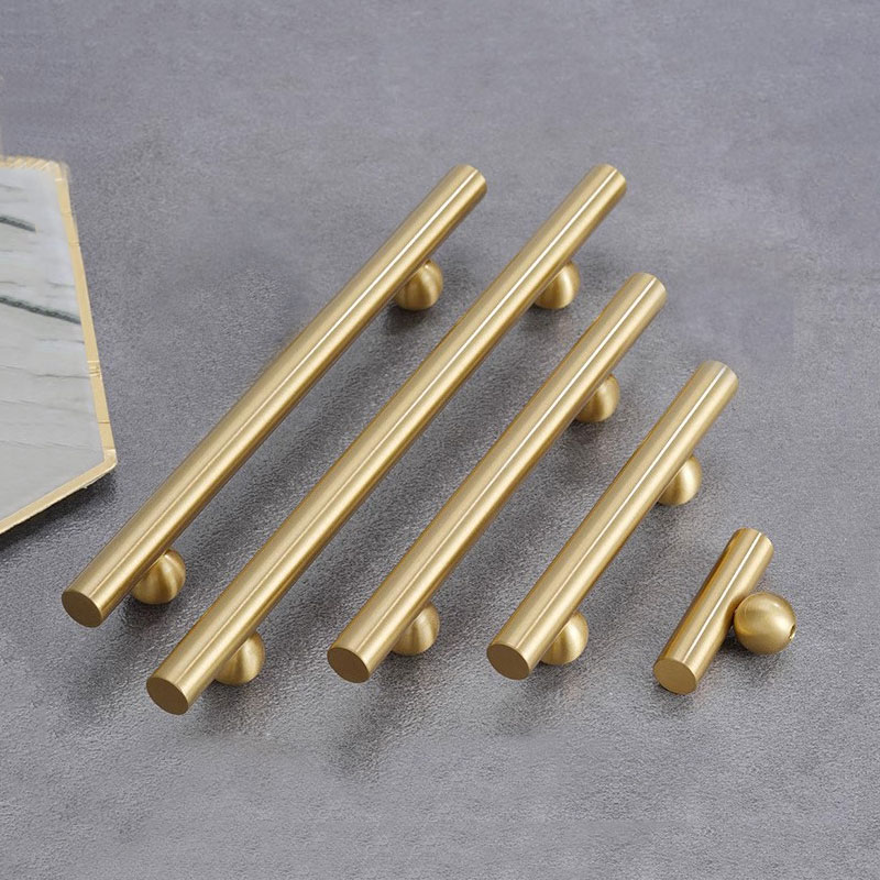 Unique Furniture Hardware - ดีไซน์ที่เป็นเอกลักษณ์ ที่จับทองเหลืองสำหรับตู้และลิ้นชัก ที่จับประตูตู้แบบ T-Bar ที่จับตู้เสื้อผ้าทันสมัย อุปกรณ์ฮาร์ดแวร์เฟอร์นิเจอร์ทองแดง