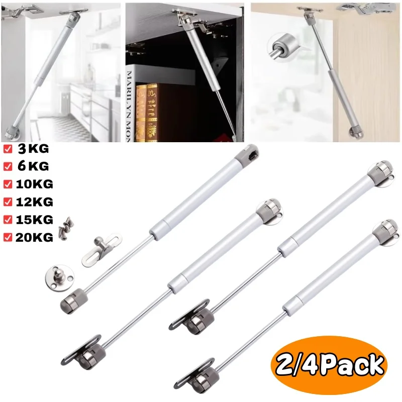 Cabinet Hinge Overlay - 2/4 แพ็คแก๊สฤดูใบไม้ผลิประตูลิฟท์สนับสนุน 6-20 กก.ประตูตู้แก๊ส Struts ไฮดรอลิกตู้ครัวประตูบานพับแก๊ส