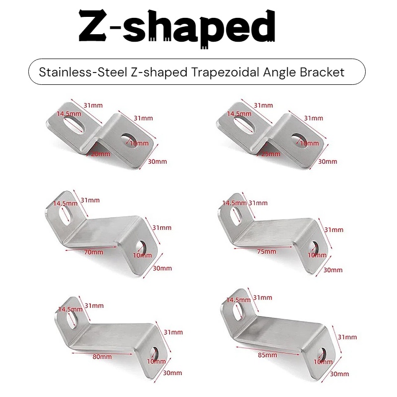 Z. A. Furniture - ขาเหล็กยึดมุมรูปตัว Z หนา 3 มม. ทำจากสแตนเลส