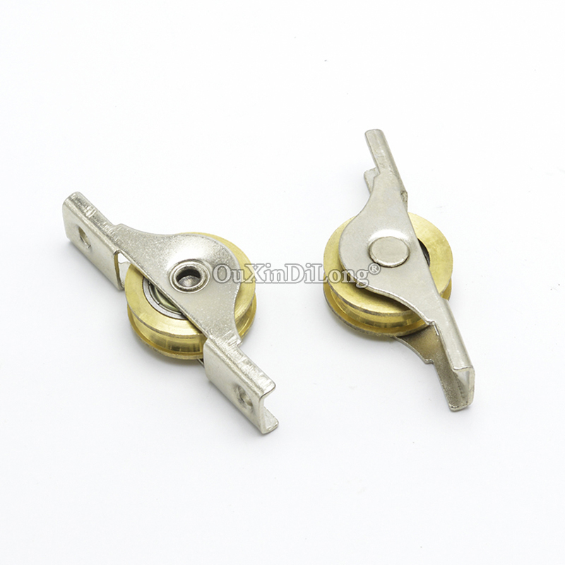 Brand Hardware Furniture - ลูกกลิ้งประตูบานเลื่อนแบบใหม่ 10 ชิ้น ล้อทองแดงสำหรับตู้เสื้อผ้า ตู้เก็บของ หน้าต่าง