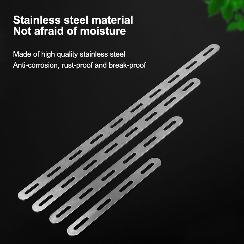 Shelf Bracket Pair - เหล็กฉากสแตนเลสแบบแบนสำหรับซ่อมแซมและเชื่อมต่อเฟอร์นิเจอร์ ตู้ ชั้นวางของ อุปกรณ์เสริม