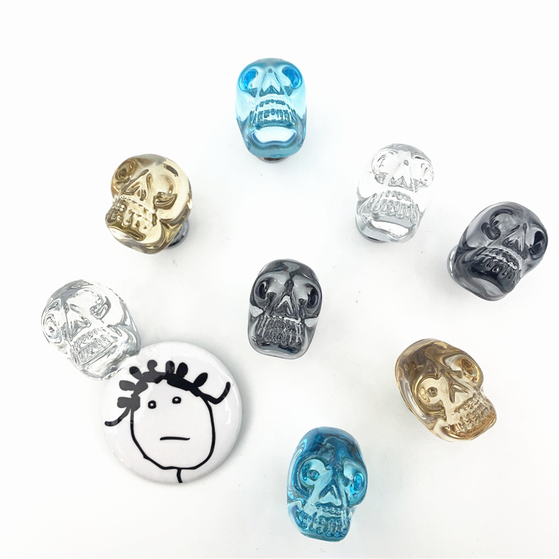 Unique Furniture Hardware - LCH คริสตัล Skull Shaped ลูกบิดที่ไม่ซ้ํากันโปร่งใสจับกล่องเครื่องประดับดึงของขวัญกล่องเล็กๆหัวแก้วฮาร์ดแวร์