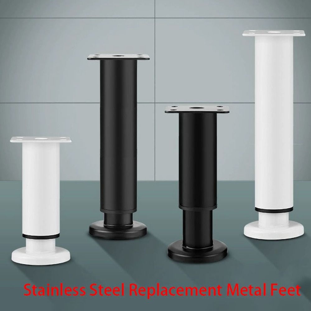 Furniture Hardware Replacement - สแตนเลสสตีลฟุตโลหะสีดําสีขาวปรับขาเฟอร์นิเจอร์สําหรับตู้โซฟาเฟอร์นิเจอร์ฮาร์ดแวร์