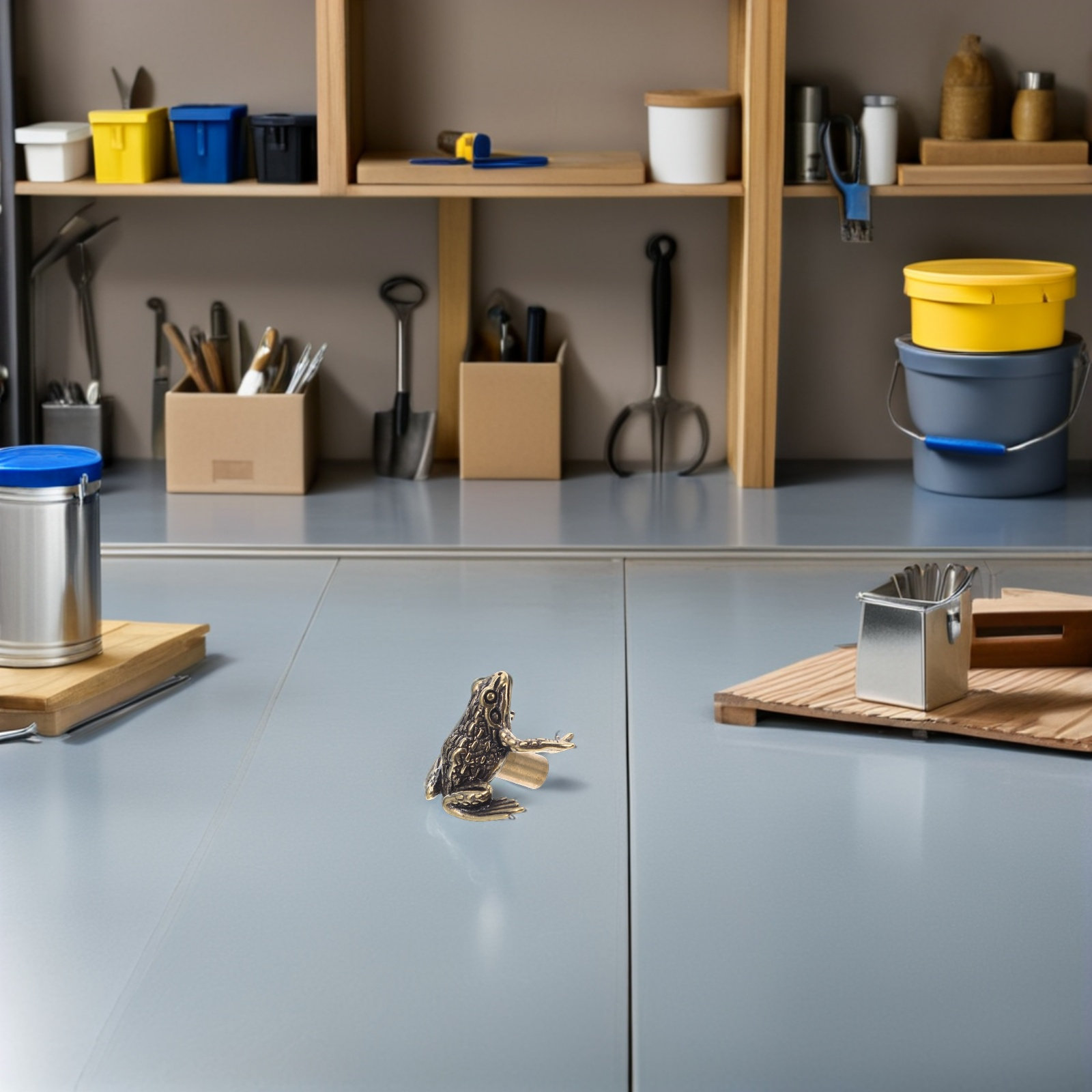 Unique Furniture Hardware - มือจับประตูทองเหลืองรูปคางคก 2 ชิ้น สไตล์วินเทจ สำหรับลิ้นชักและตู้ เฟอร์นิเจอร์