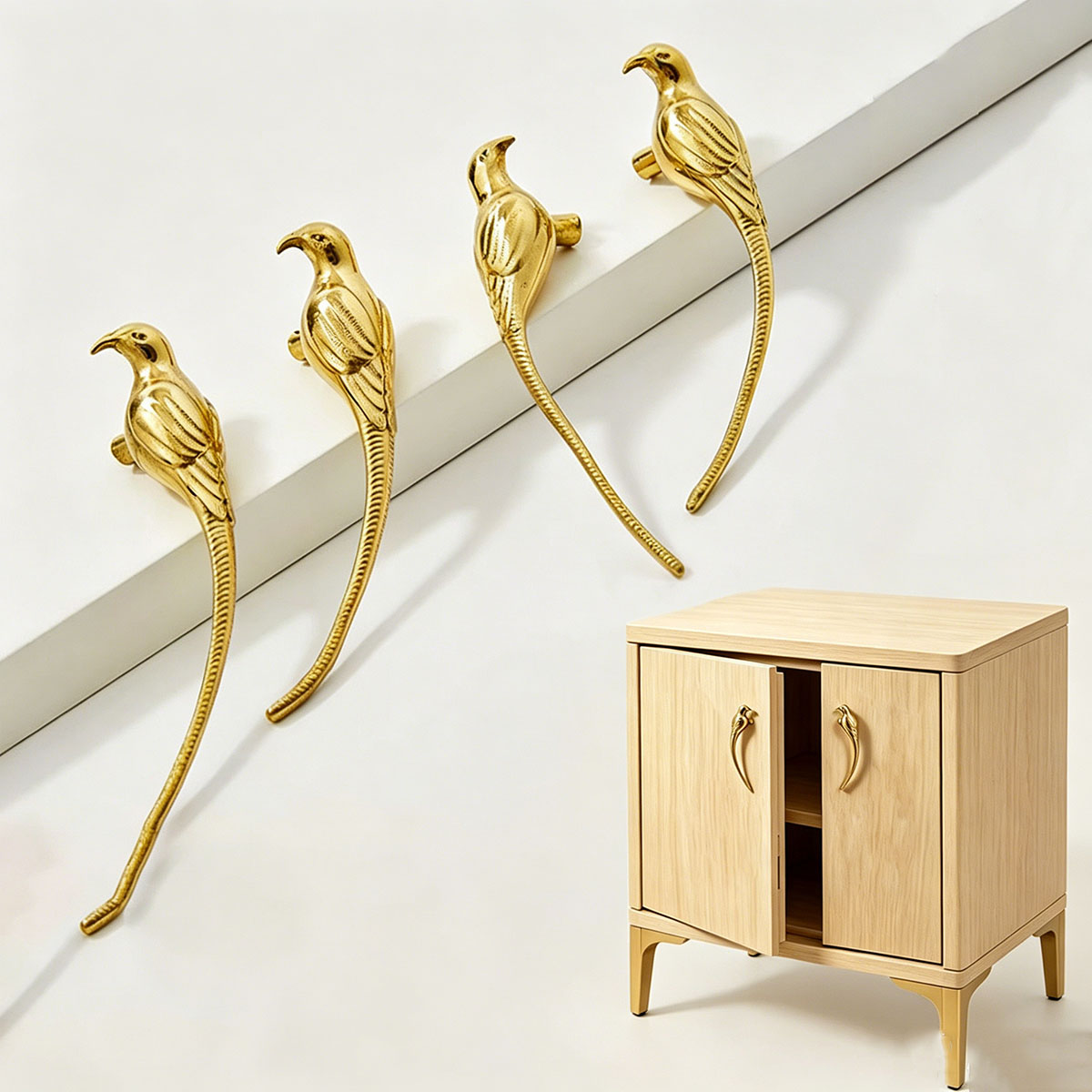 ที่จับลิ้นชักรูปนกสีทอง - ที่จ - Unique Furniture Hardware บทวิจารณ์และราคา