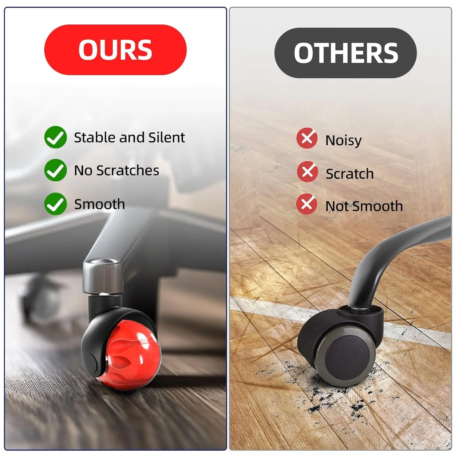 (5 ชิ้น) ล้อเก้าอี้สำนักงานแบบ - Furniture Screw Type บทวิจารณ์และราคา