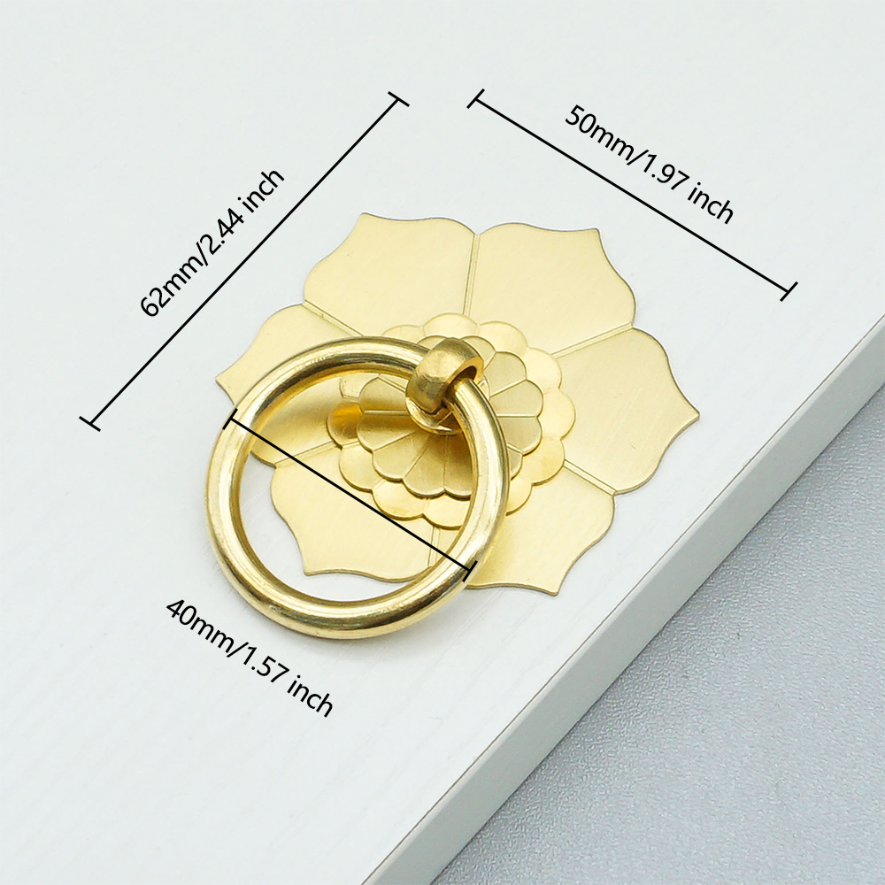 มือจับตู้ทองเหลืองลายดอกไม้ ห่ - Unique Furniture Hardware บทวิจารณ์และราคา