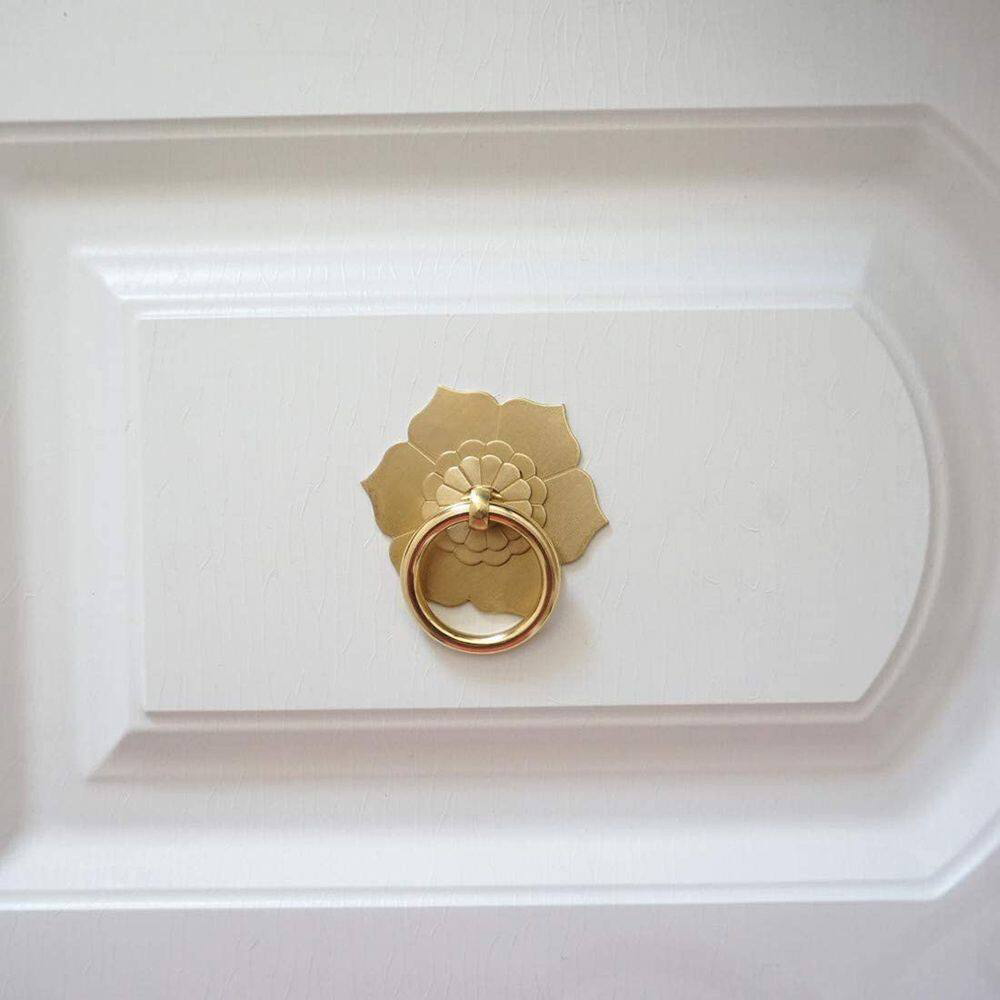 มือจับตู้ทองเหลืองลายดอกไม้ ห่ - Unique Furniture Hardware บทวิจารณ์และราคา