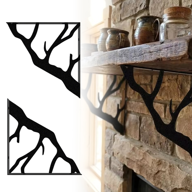 2PCS ชั้นวางโลหะรูปกิ่งไม้สีดำ - Shelf Bracket Pair บทวิจารณ์และราคา