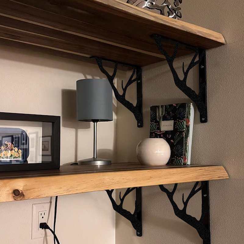 2PCS ชั้นวางโลหะรูปกิ่งไม้สีดำ - Shelf Bracket Pair บทวิจารณ์และราคา