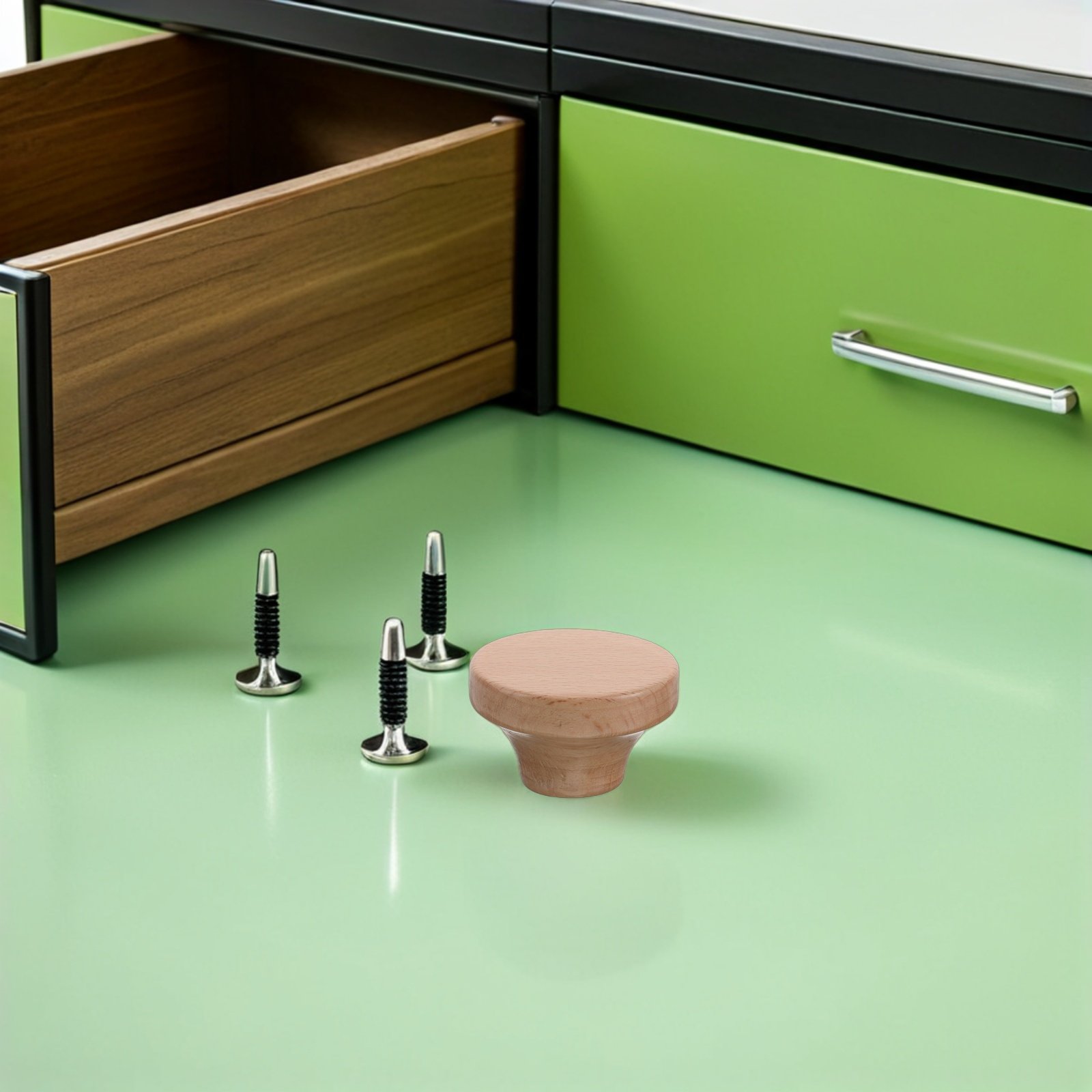 มือจับตู้ไม้เนื้อแข็งทรงกลม 4  - Furniture Hardware Replacement บทวิจารณ์และราคา