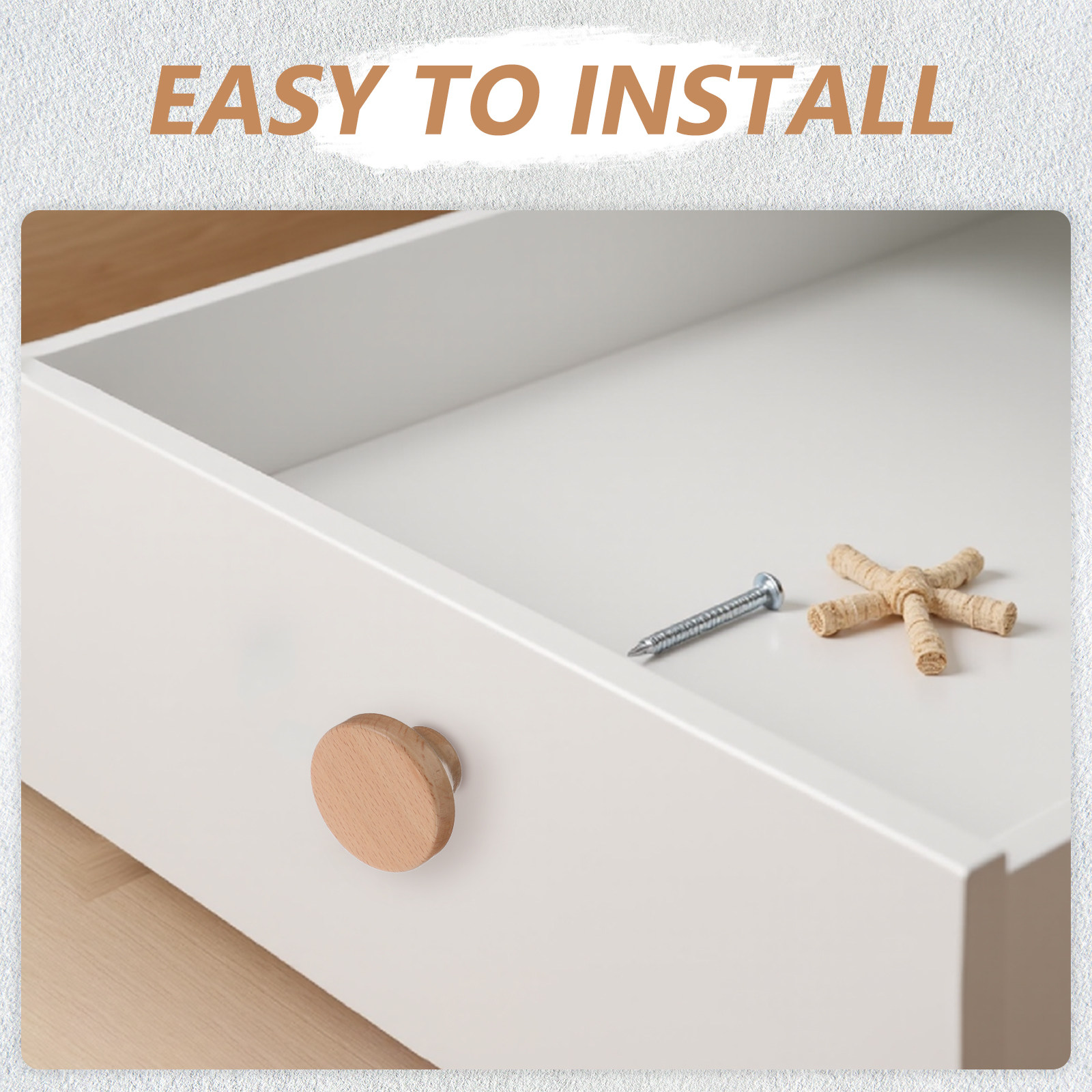 มือจับตู้ไม้เนื้อแข็งทรงกลม 4  - Furniture Hardware Replacement บทวิจารณ์และราคา